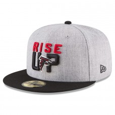 Men's Atlanta Falcons New Era Heather Gray/Black 2018 NFL Draft Official On-Stage 59FIFTY Fitted Hat 2979385